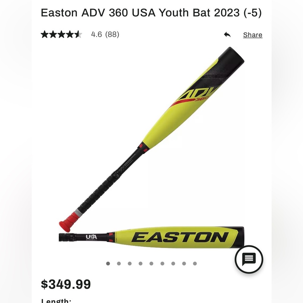 Easton ADV 360 USA Youth Bat 2023 (-5)